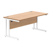 Office Rectangular Desk with Steel Double Upright Cantilever Frame  1600 - 1800