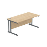 Office Rectangular Desk with Steel Double Upright Cantilever Frame  1600 - 1800