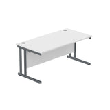 Office Rectangular Desk with Steel Double Upright Cantilever Frame  1600 - 1800