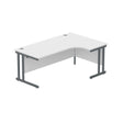 Office Right Hand Corner Desk with Steel Double Upright Cantilever Frame  | 1800X1200 | White/Graphite