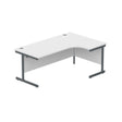 Office Right Hand Corner Desk with Steel Single Upright Cantilever Frame  | 1800X1200 | White/Graphite