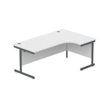 Office Right Hand Corner Desk with Steel Single Upright Cantilever Frame  | 1800X1200 | White/Graphite