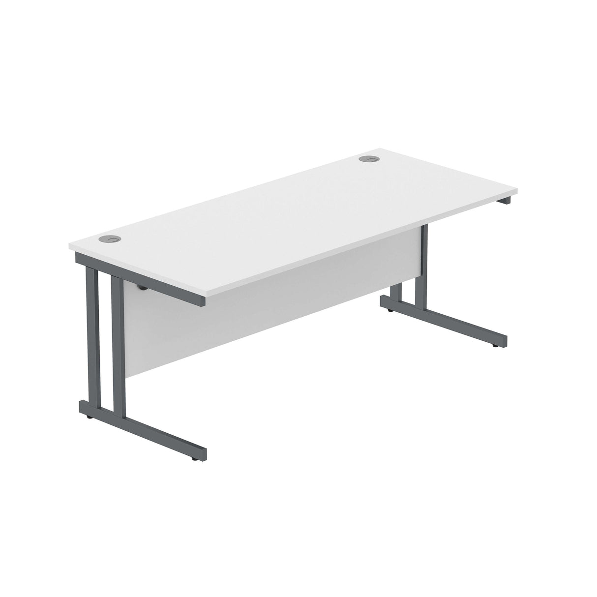 Office Rectangular Desk with Steel Double Upright Cantilever Frame  1600 - 1800