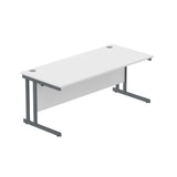 Office Rectangular Desk with Steel Double Upright Cantilever Frame  1600 - 1800