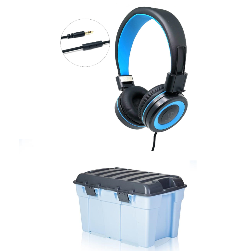 classroom box set of headphones
