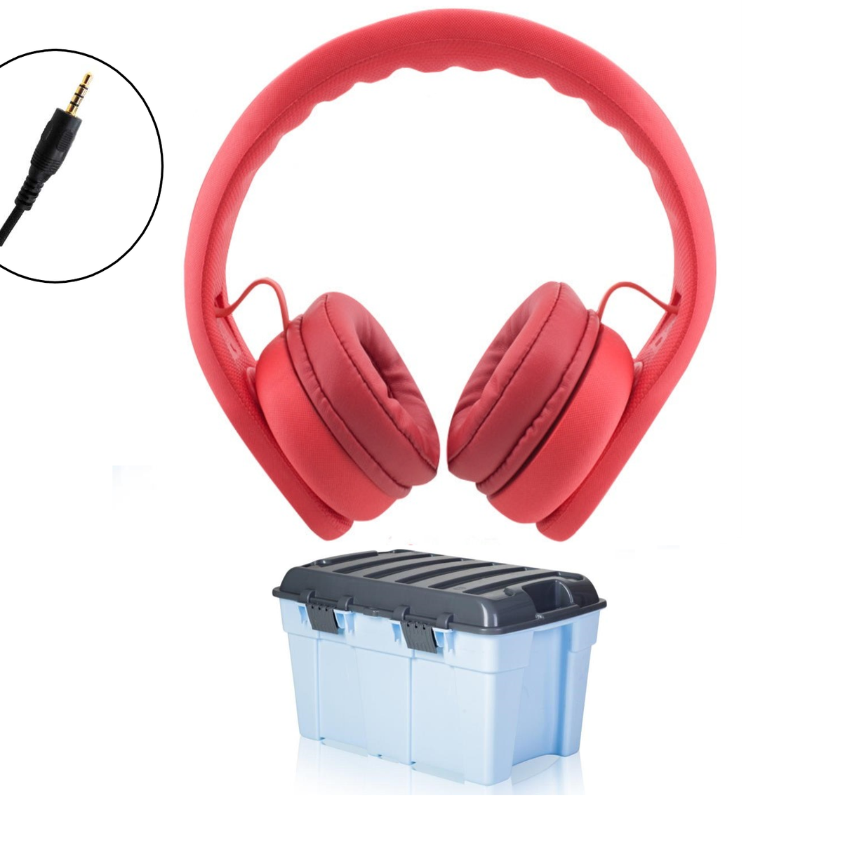 Classroom Headphone Set (24 Unbreakable, 4 pole Red)