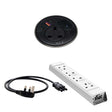 Malmo In Desk Grommet Power Bundle Black