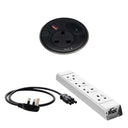 Malmo In Desk Grommet Power Bundle Black