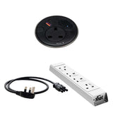 Malmo In Desk Grommet Power Bundle Black