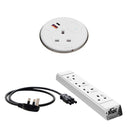 Malmo In Desk Grommet Power Bundle White