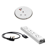 Malmo In Desk Grommet Power Bundle White
