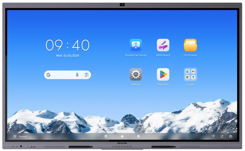 Hikvision 65" Ultra Plus 4K Ai Camera & Mic Android 14 EDLA Interactive Display