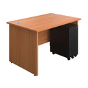 Panel Rectangular Desk + 3 Drawer Slimline Steel Pedestal Bundle  800
