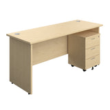 Panel Rectangular Desk + 3 Drawer Mobile Pedestal Bundle