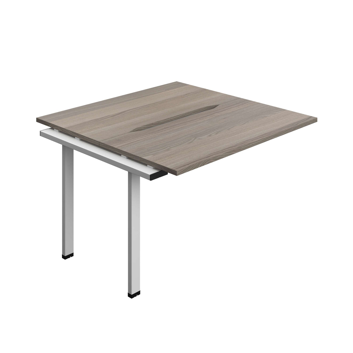 Synergy Bench Extension with Cut Out: 2 Person  : 1200 | 600 | Grey Oak/Silver