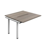 Synergy Bench Extension with Cut Out: 2 Person  : 1200 | 600 | Grey Oak/Silver