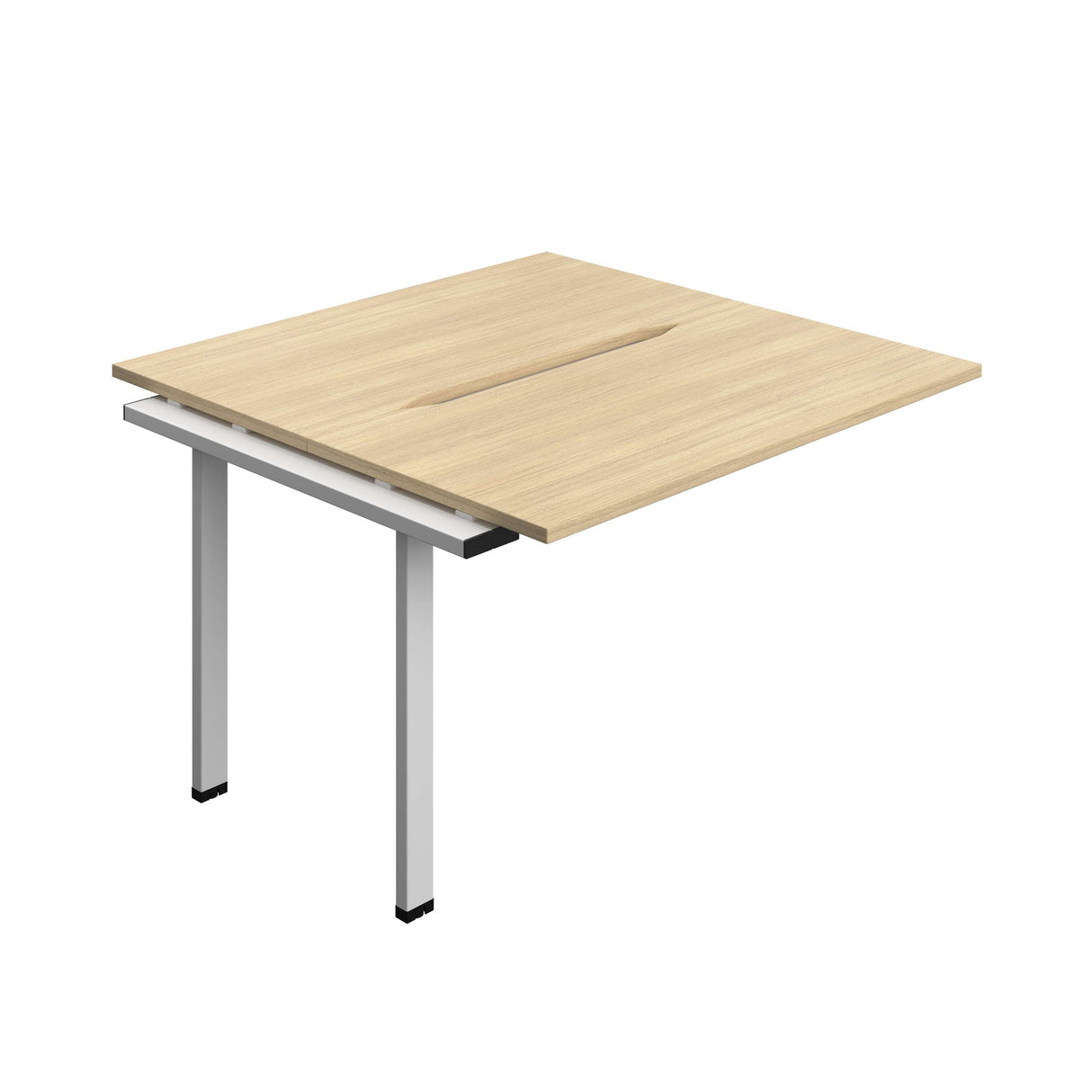 Synergy Bench Extension with Cut Out: 2 Person  : 1200 | 600 | Nova Oak/Silver