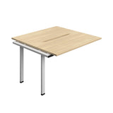 Synergy Bench Extension with Cut Out: 2 Person  : 1200 | 600 | Nova Oak/Silver