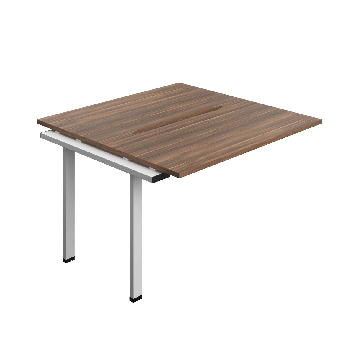 Synergy Bench Extension with Cut Out: 2 Person  : 1200 | 700 | Dark Walnut/Silver