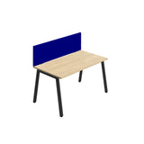 Synergy 1SP Bench Desk|1200X800mm|A-Frame|Nova Oak/Black|Royal Blue Screen