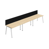 Synergy 3SP Bench Desk|1200X800mm|A-Frame|Nova Oak/White|Black Screen
