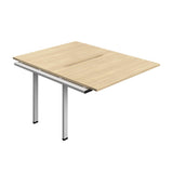 Synergy Bench Extension with Cut Out: 2 Person  : 1200 | 800 | Nova Oak/Silver
