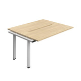 Synergy Bench Extension with Cut Out: 2 Person  : 1400 | 600 | Nova Oak/Silver