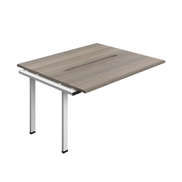 Synergy Bench Extension with Cut Out: 2 Person  : 1400 | 700 | Grey Oak/White