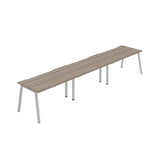 Synergy 3SP Bench Desk|1400X800mm|A-Frame|Grey Oak/Silver