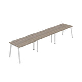 Synergy 3SP Bench Desk|1400X800mm|A-Frame|Grey Oak/White