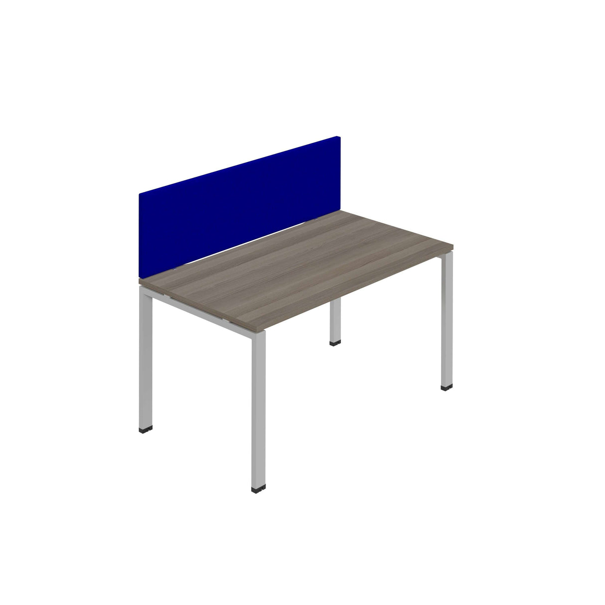 Synergy 1SP Bench Desk|1400X800mm|GoalPost|Grey Oak/Silver|Royal Blue Screen