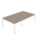 Synergy 4P Bench Desk|1400X800mm|GoalPost|Grey Oak/White
