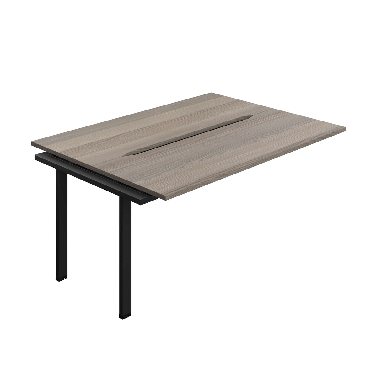 Synergy Bench Extension with Cut Out: 2 Person  : 1600 | 600 | Grey Oak/Black