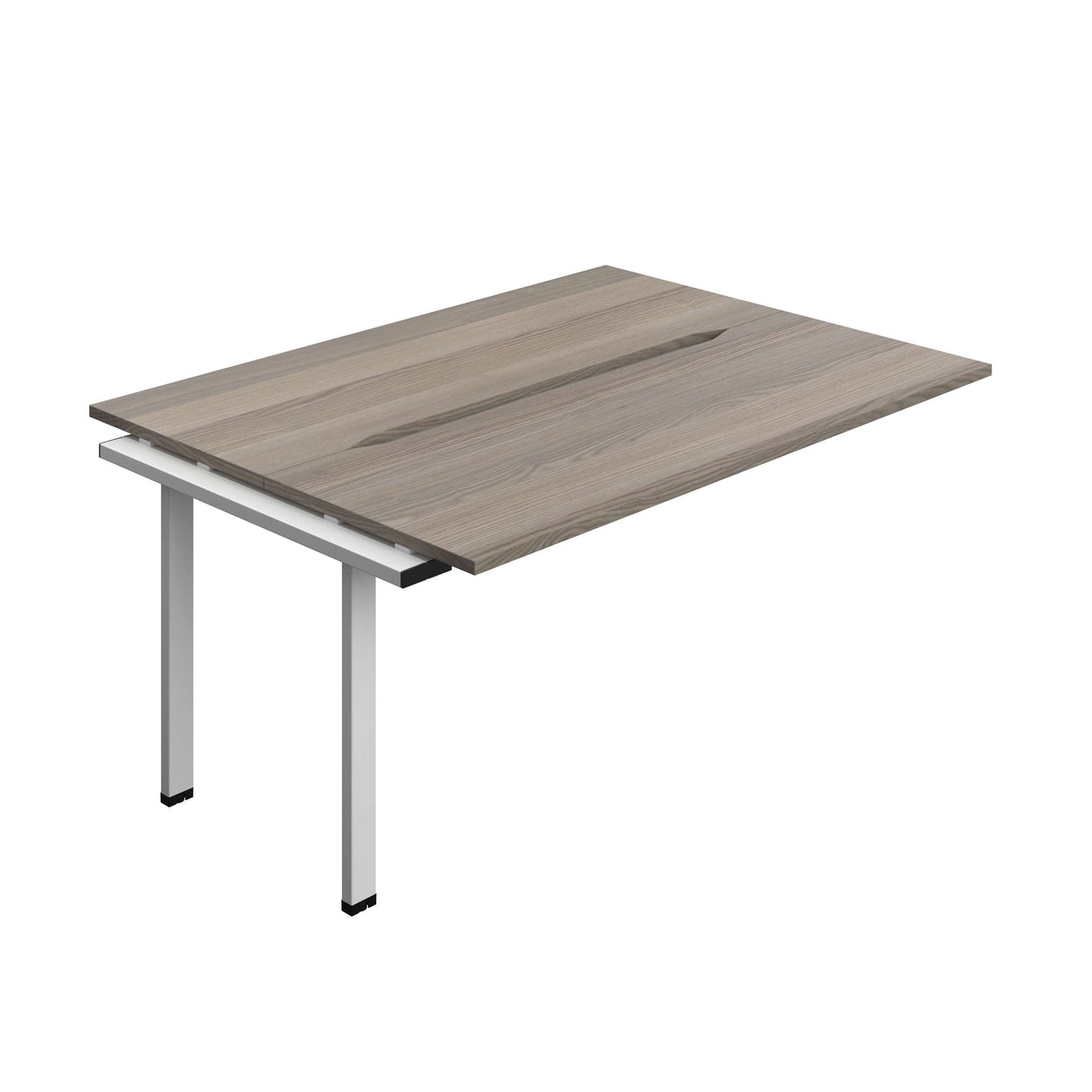 Synergy Bench Extension with Cut Out: 2 Person  : 1600 | 600 | Grey Oak/Silver