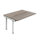 Synergy Bench Extension with Cut Out: 2 Person  : 1600 | 700 | Grey Oak/White