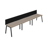 Synergy 3SP Bench Desk|1600X800mm|A-Frame|Grey Oak/Black|Black Screen