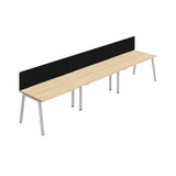 Synergy 3SP Bench Desk|1600X800mm|A-Frame|Nova Oak/Silver|Black Screen