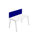 Synergy 1SP Bench Desk|1600X800mm|A-Frame|White/White|Royal Blue Screen