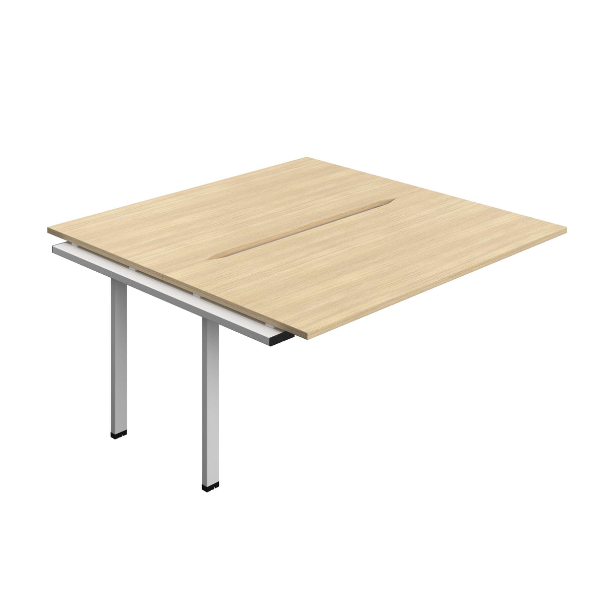 Synergy Bench Extension with Cut Out: 2 Person  : 1600 | 800 | Nova Oak/Silver