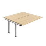 Synergy Bench Extension with Cut Out: 2 Person  : 1600 | 800 | Nova Oak/Silver