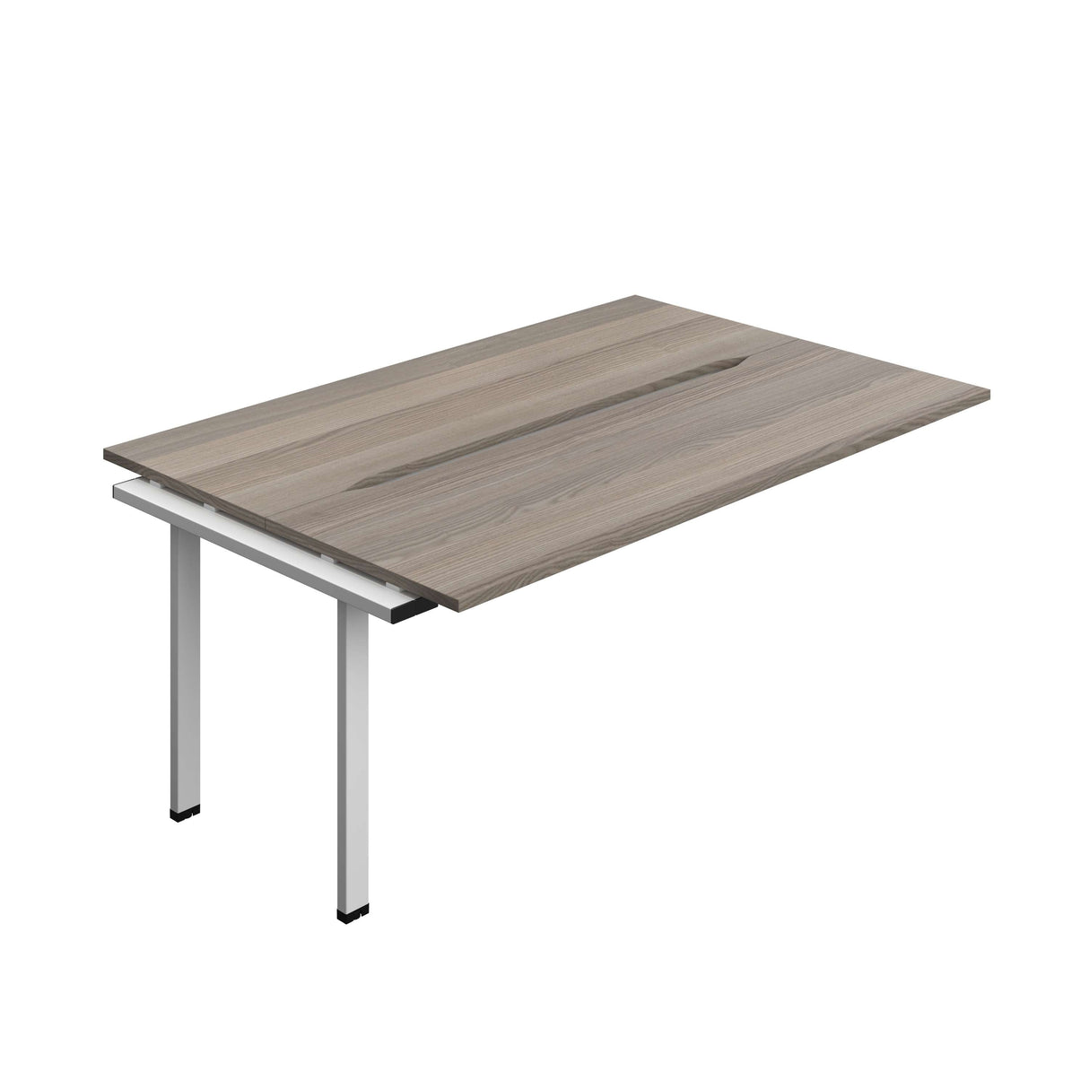 Synergy Bench Extension with Cut Out: 2 Person  : 1800 | 600 | Grey Oak/Silver