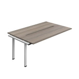 Synergy Bench Extension with Cut Out: 2 Person  : 1800 | 700 | Grey Oak/Silver