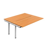 Synergy Bench Extension with Cut Out: 2 Person  : 1800 | 800 | Beech/Silver