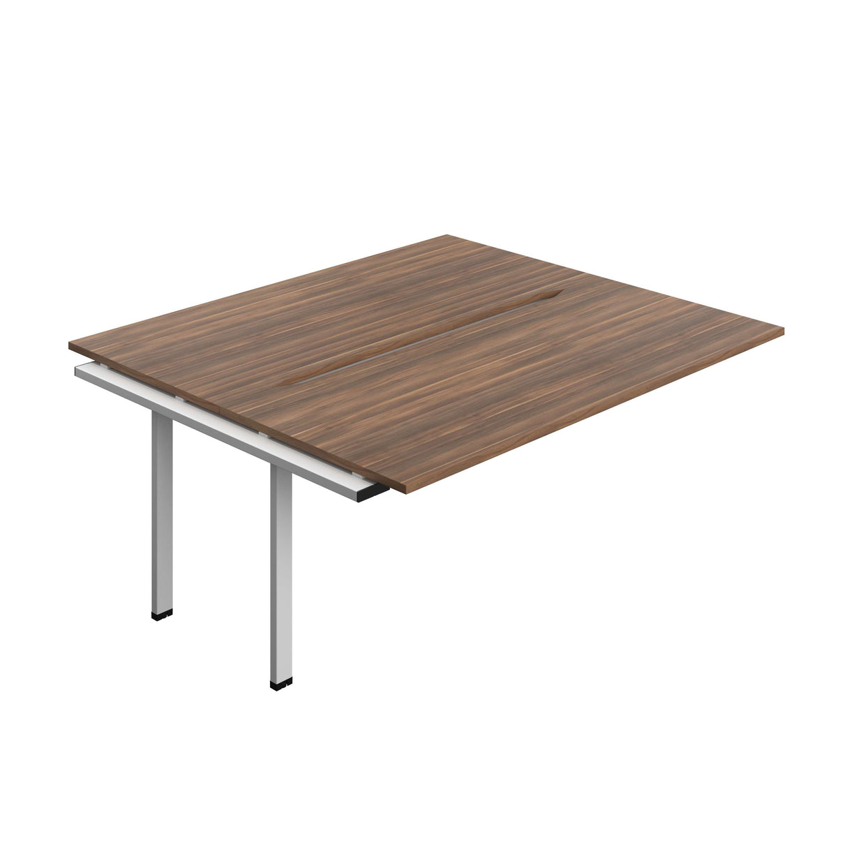 Synergy Bench Extension with Cut Out: 2 Person  : 1800 | 800 | Dark Walnut/Silver