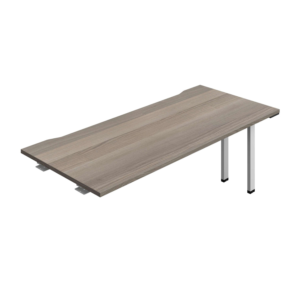 Synergy Bench Extension with Cut Out: 1 Person  : 1800 | 800 | Grey Oak/Silver
