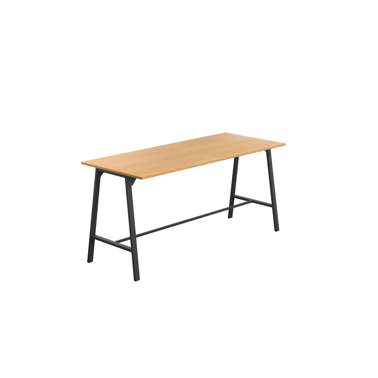 Titan High Maker Rectangular Table | 1500 X 1000 | Black/Sorano Oak