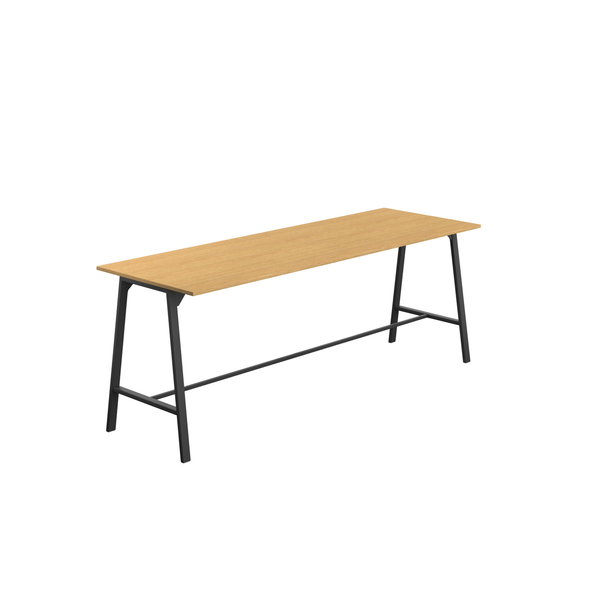 Titan High Maker Rectangular Table | 1500 X 1000 | Black/Sorano Oak