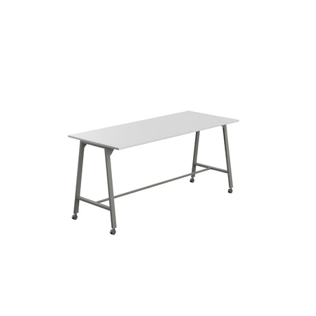 Titan Mobile High Maker Rectangular Table | 1200 X 1000 | White/Sorano Oak