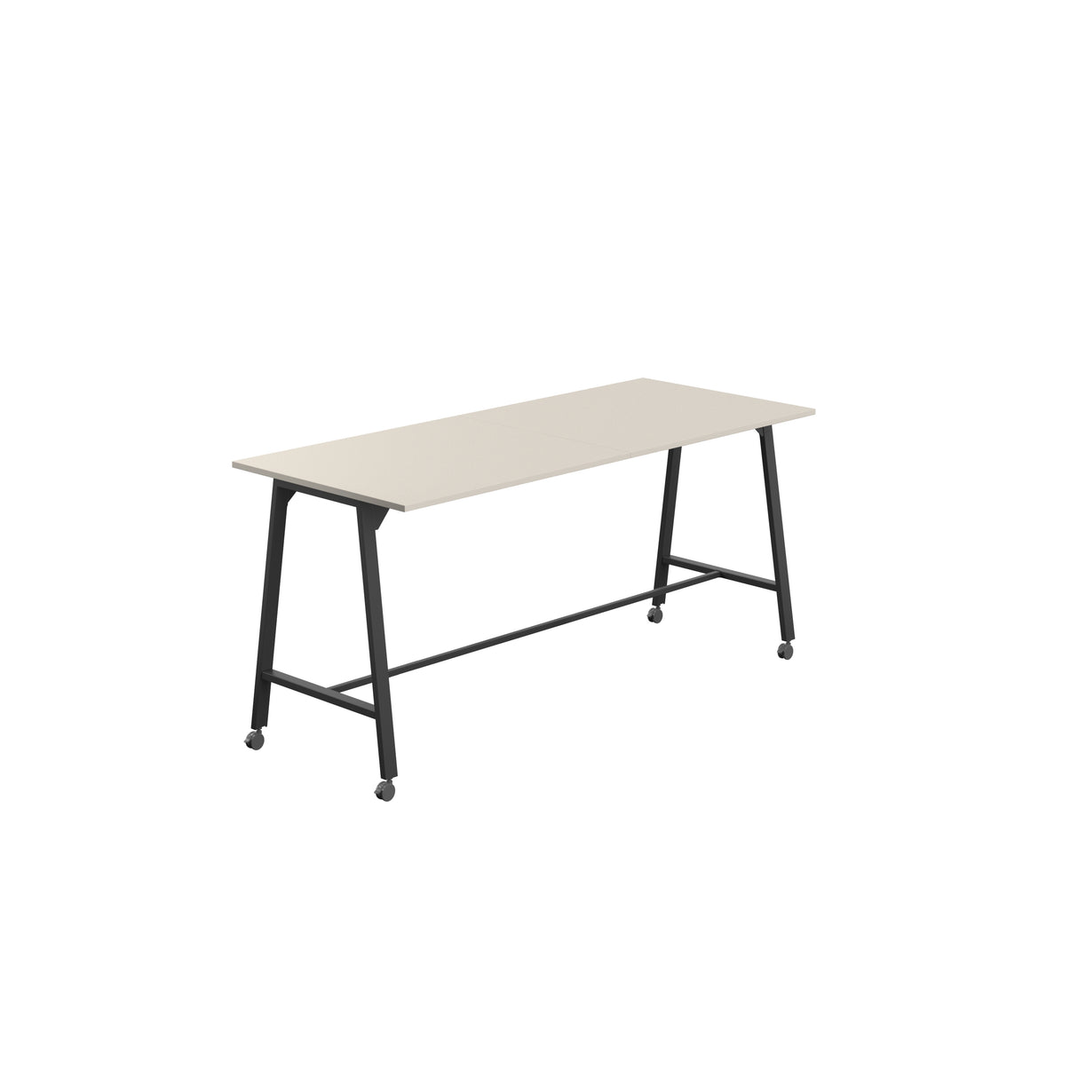 Titan Mobile High Maker Rectangular Table | 1200 X 1000 | White/Sorano Oak