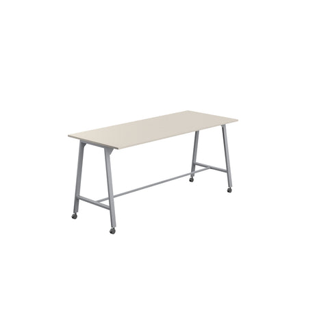 Titan Mobile High Maker Rectangular Table | 1200 X 1000 | White/Sorano Oak